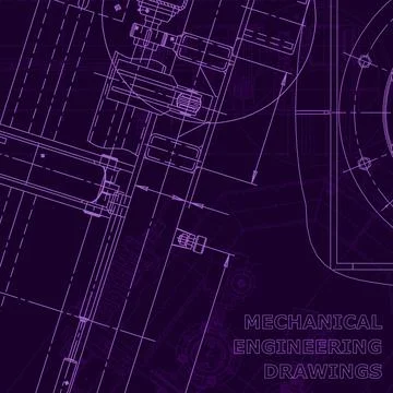 Vector engineering illustration. Cover, flyer. Purple cyberspace Stock Illustration