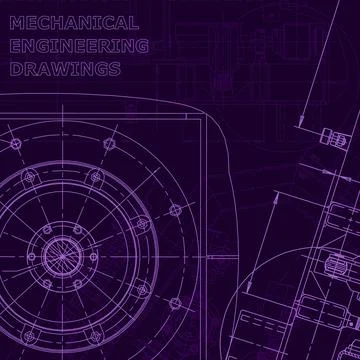 Vector engineering illustration. Cover, flyer. Purple cyberspace Illustrazione stock