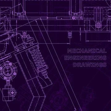 Vector engineering illustration. Cover, flyer. Purple cyberspace Stock Illustration