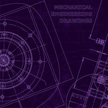 Vector engineering illustration. Cover, flyer. Purple cyberspace Illustrazione stock