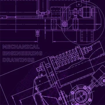 Vector engineering illustration. Cover, flyer. Purple cyberspace Stock Illustration