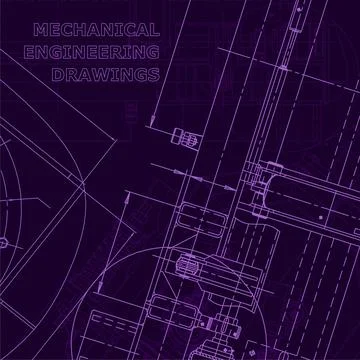 Vector engineering illustration. Cover, flyer. Purple cyberspace Illustrazione stock