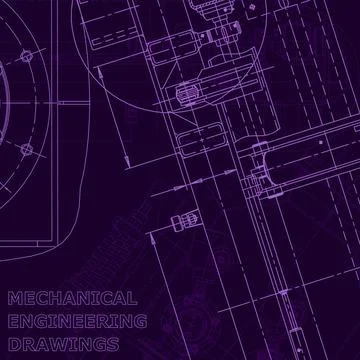 Vector engineering illustration. Cover, flyer. Purple cyberspace Stock Illustration