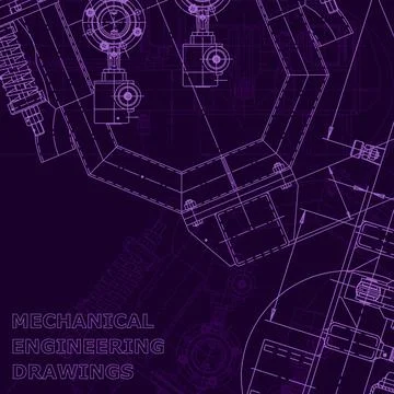 Vector engineering illustration. Cover, flyer. Purple cyberspace Stock Illustration