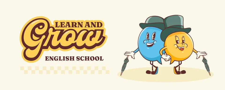 Vector English Talk Language Learning Group of British Gentleman Characters in Stock Illustration