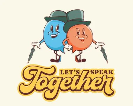 Vector English Talk Language Learning Group of British Gentleman Characters in Stock Illustration