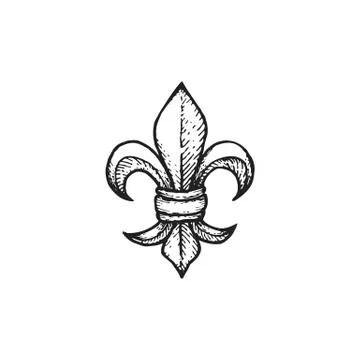 Vector engraving Fleur De Lis. Stock Illustration