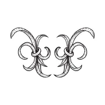 Vector engraving tattoo blackwork ornament. Stock-Illustration
