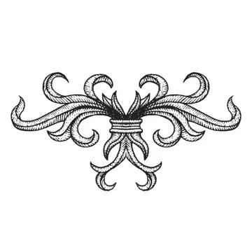 Vector engraving tattoo blackwork ornament. Stock Illustration