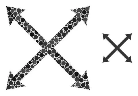 Vector Enlarge Arrows Mosaic of Dots イラスト素材