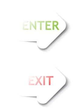Vector Enter, Exit arrows Stock Illustration