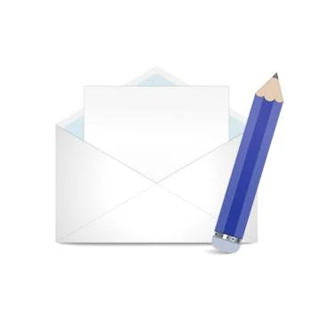 Vector envelope and pencil. Stock Illustration