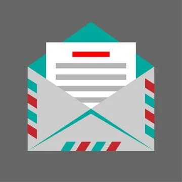 Vector envelope on gray background Stock Illustration