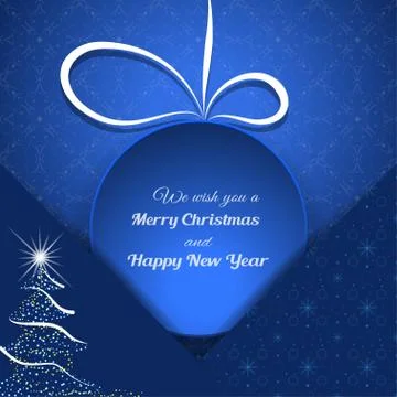 Vector envelope with round blue insert cut from paper on the blue gradient ba Stock Illustration