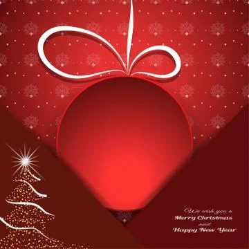 Vector envelope with round red insert cut from paper on the red gradient back Stock Illustration