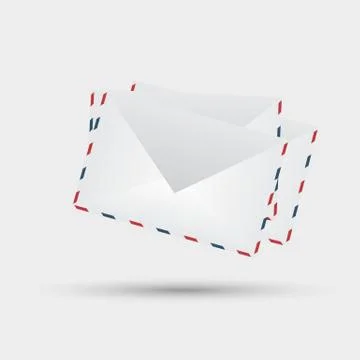 Vector envelopes on white background 스톡 일러스트