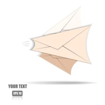 Vector : Envelopes on white background Stock Illustration