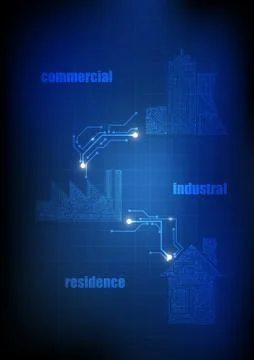 Vector : Eommercial Industral Residence building infographic electronic cir.. Stock Illustration