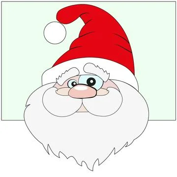 Vector EPS 10. Classic Santa Claus Head with red hut Illustration