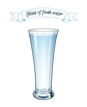 Vector. EPS 10. A glass of fresh clear water. Stock Illustration