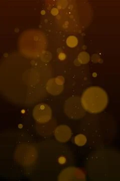 Vector eps 10 golden particles. Glowing yellow bokeh circles abstract gold Stock Illustration