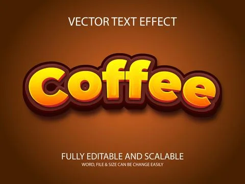 Vector eps coffee day text effect. Stock Illustration