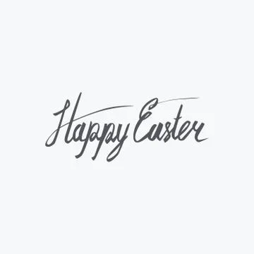 Vector eps hand lettering words Happy easter calligraphy Stock Illustration