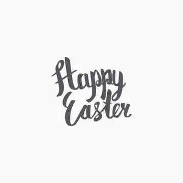 Vector eps hand lettering words Happy easter calligraphy Stock Illustration