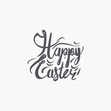 Vector eps hand lettering words Happy easter calligraphy Stock Illustration
