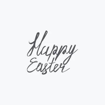 Vector eps hand lettering words Happy easter calligraphy Illustrazione stock