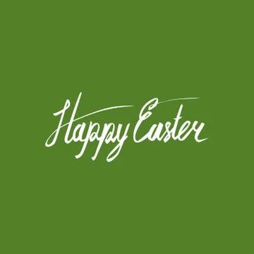 Vector eps hand lettering words Happy easter calligraphy Stock Illustration