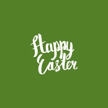 Vector eps hand lettering words Happy easter calligraphy Stock Illustration