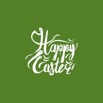 Vector eps hand lettering words Happy easter calligraphy Stock-Illustration