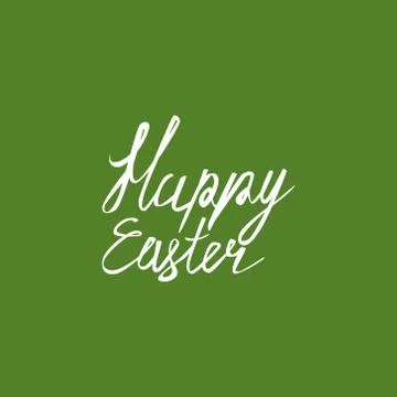 Vector eps hand lettering words Happy easter calligraphy Stock Illustration