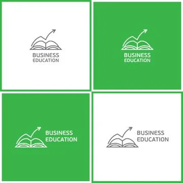 Vector eps logotype or illustration about business education in outline style Stock Illustration