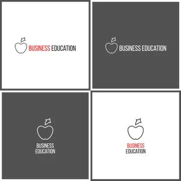 Vector eps logotype or illustration about business education in outline style Stock Illustration