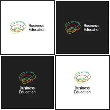 Vector eps logotype or illustration about business education in outline style Stock Illustration