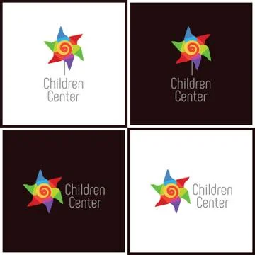 Vector eps logotype or illustration about children education center Stock Illustration