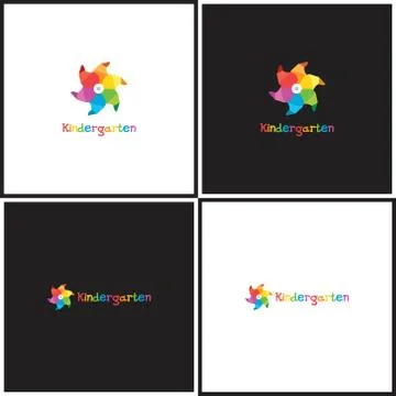 Vector eps logotype or illustration about children education center Illustrazione stock