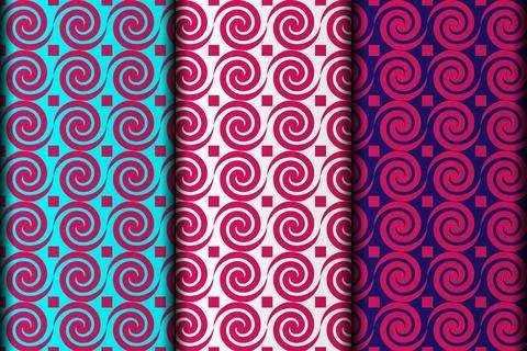 Vector eps spiral seamless pattern design. Stock Illustration