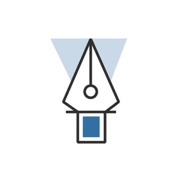 Vector eps10 Blue pen tool  icon Stock Illustration