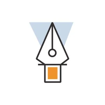 Vector eps10 Orange pen tool  icon Stock Illustration