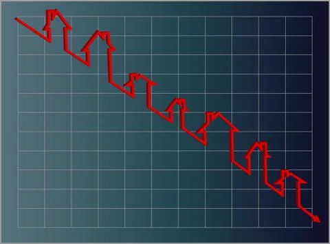 Vector Eps8, Housing Graph Projecting Down Stock Illustration