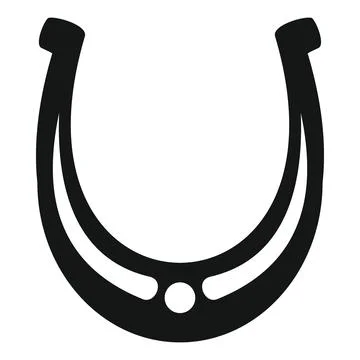 Vector equipment horseshoe black simple icon isolated Stock Illustration