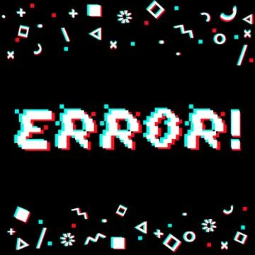 Vector error pixel glitch Illustrazione stock