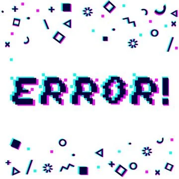 Vector error pixel glitch Stock Illustration