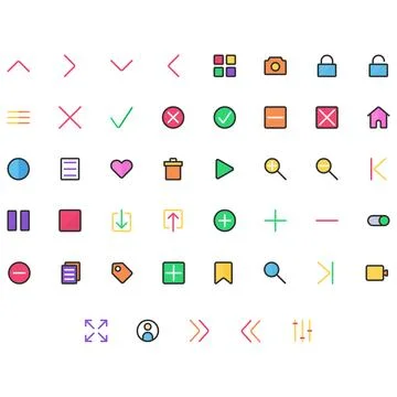 Vector of Essential UI Icon Set. Perfect for user interface, new application. Stock Illustration