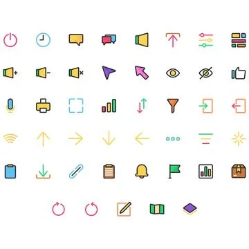 Vector of Essential UI Icon Set. Perfect for user interface, new application. Stock Illustration