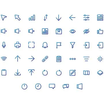 Vector of Essential UI Icon Set. Perfect for user interface, new application. Stock Illustration