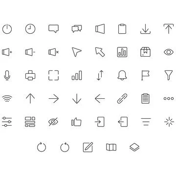 Vector of Essential UI Icon Set. Perfect for user interface, new application. Stock Illustration